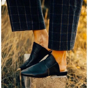 Free People Leather Sienna Slip On Mules